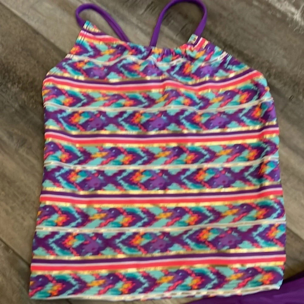 Circo purple metallic tankini swimsuit